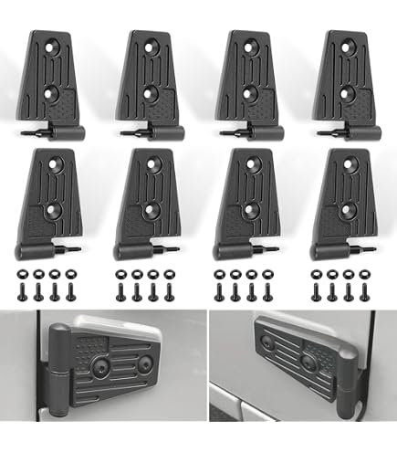 RedRock Door Hinges; Black Compatible For 07-18 Jeep Wrangler JK 4